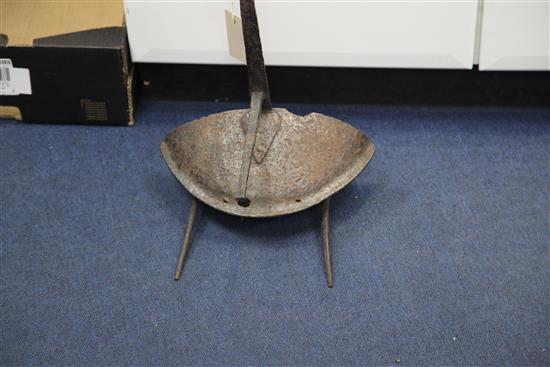 Iron grisset, a Scottish Spill holder and a rush light